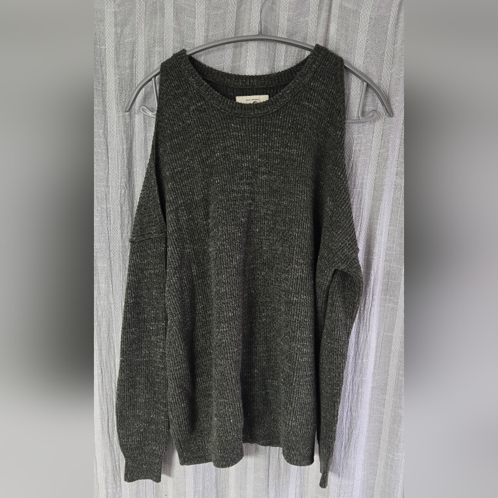 Hollister Green Open Shoulder Sweater